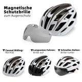 1 x RAW Customer Returns Shinmax Bicycle Helmet Men Women Bicycle Helmet with Visor Magnetic Removable Safety Glasses Bicycle Helmets with Light Adult Cycling Helmet City Helmet Adjustable Breathable Safety Protection MTB Helmet - RRP €45.99