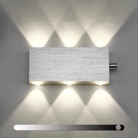 1 x RAW Customer Returns Lightess Dimmable LED Wall Light Indoor Wall Lamp with Switch Modern Up and Down made of aluminum modern hallway lamp wall lighting for living room bedroom lamp, neutral white - RRP €28.89