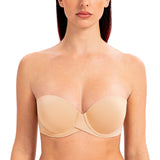 1 x RAW Customer Returns MELENECA women s push-up strapless bra - underwire bra with molded cups sun kiss 75B - RRP €30.24