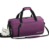 1 x RAW Customer Returns BECOJADDE Sports Bags for Men and Women, 25L Travel Duffel Bag Overnight Bag with Shoe Compartment Wet Compartment, Waterproof Hand Luggage Bag for Sports, Gym, Swimming, Purple - RRP €25.2