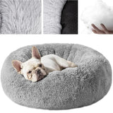 2 x Brand New IAROS Dog Cat Bed, Pet Bed, Machine Washable, Soft and Fluffy Plush Mat, Non-Slip, 60 cm Diameter, Grey, Size M - RRP €67.64