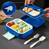 8 x Brand New ruanduohao lunch box for children with compartments 1200ml lunch box for children, leak-proof bento box with 4 compartments, lunch box for children and adults with cutlery set for school, kindergarten, excursions blue  - RRP €103.92