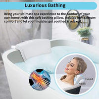 1 x RAW Customer Returns Lonkenn Bath Pillow, Spa Bath Pillow, Bathtub Cushion with Non-Slip Suction Cups, Waterproof Bathtub Head Neck Pillow, Ergonomic Headrest for All Types of Bathtubs and Spas - RRP €21.62