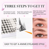 1 x RAW Customer Returns EMEDA Cluster Eyelashes 98 Pieces 7-13 mm Manga Individual Eyelashes 7 Pairs DIY Eyelash Extensions Cat Eye Lashes C Curl Natural Anime False Eyelashes Manga Lashes  - RRP €10.78