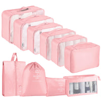 1 x RAW Customer Returns Suitcase Organizer Set, 10 Pieces Packing Cubes for Suitcase Travel Accessories Suitcase Organizer Set Clothes Bags Packing Cubes Cosmetics Travel Organizer Packing Bags for Suitcases Pink  - RRP €18.14