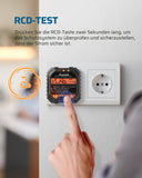 1 x RAW Customer Returns DEWENWILS socket tester with RCD test and LCD voltage display, 6 types of fault diagnosis, leakage voltage and current display, FI test, 48-250V 45-65Hz, CAT ll 300V - RRP €18.14