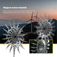 2 x RAW Customer Returns Magical and Unique 3D Metal Windmill, Sculptures That Move with the Wind, Wind Turbine with Metal Garden Stake, Kinetic Windmill, for Outdoor, Patio, Lawn Garden Decoration - RRP €39.78