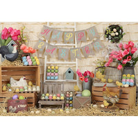 1 x RAW Customer Returns OFILA 3x2m Easter Barn Background Happy Easter Background Easter Colorful Eggs Background Easter Photo Background Spring Easter Photography Background Baby Shower Props - RRP €30.98