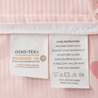 1 x RAW Customer Returns Lanqinglv bed linen 135x200 girls pink heart pattern striped children s bed linen made of microfiber, OEKO-TEX bed linen set - duvet cover with zipper and 1 pillowcase 80x80 cm - RRP €24.49