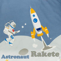 1 x RAW Customer Returns Children s bed linen 135x200 bed linen for children boys with astronaut and rocket pattern 100 cotton 80x80cm pillowcase with zipper 2 pieces blue - RRP €20.56