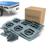 1 x RAW Customer Returns Tarpofix trailer lashing eyes with counter plates including screws 6 pieces - Robust lashing troughs with a tested tensile force of 800daN per lashing hook - Durable lashing eyes made of galvanized steel - RRP €49.36