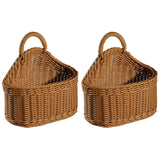 1 x RAW Customer Returns Cabilock 2pcs Woven Hanging Fruit Basket Woven Vegetable Holder Hanging Rattan Container Basket Wall Storage - RRP €24.74