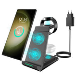 1 x RAW Customer Returns Inductive Charging Station for Samsung ADADPU Wireless Charger 3 in 1 Compatible for Galaxy Watch 6 5 5 Pro 4 3 Active 2 Wireless Charger for Samsung S24 S23 S22 Ultra S21 Note 20 Galaxy Buds - RRP €36.99