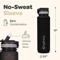 1 x RAW Customer Returns Hydracy Drinking Bottle with Straw and Time Marker - 1L Water Bottle - BPA-Free Drinking Bottle - Leak-Proof Sports Bottle - Condensation-Free for Sports and Outdoor - RRP €22.97