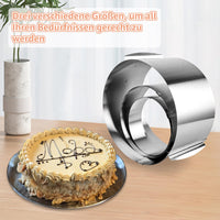 1 x RAW Customer Returns YAYODS Set of 3 cake rings, adjustable height 5 cm, 8 cm, 15 cm - stainless steel baking ring 15-30 cm - round cake tin with scale for the preparation of cakes and tarts - RRP €24.19