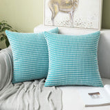 1 x RAW Customer Returns MIULEE Set of 2 Cushion Covers Corduroy Decorative Pillow Case Sofa Cushion Decorative Couch Cushion Cover Soft for Living Room Bedroom 45 x 45 cm, 18 x 18 Inch Light Blue - RRP €18.99