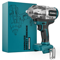 1 x RAW Customer Returns Ecarke Cordless Impact Wrench 1200Nm, 1 2 Inch Brushless Impact Wrench Compatible with Makita 18V Lithium Battery for Scaffolding, Car Tires, Automotive Assembly and Manufacturing Without Battery and Charger  - RRP €85.7