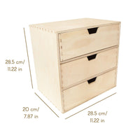 1 x RAW Customer Returns Creative Deco drawer box drawer unit 3 drawers 28.5 x 20 x 28.5 cm - 1 cm Mini chest of drawers for small items made of birch plywood Organization system for storage decoupage decoration - RRP €46.67