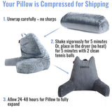 1 x RAW Customer Returns Wuke tree reading pillow, back cushion with armrests, memory foam sit up bed rest pillow for reading working playing, washable cover gray  - RRP €50.41