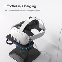 1 x RAW Customer Returns KIWI design Charging Station for Meta Oculus Quest 3 Quest 2 Quest Pro Accessories, Official Meta Co-Branding, Vertical RGB Charging Stand and Controller Holder - RRP €73.76