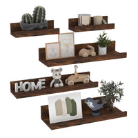 1 x RAW Customer Returns Giftgarden Wooden Wall Shelf, 40cm Hanging Shelf for Living Room, Kitchen, Bedroom or Office - Set of 5 with Different Sizes - RRP €28.12