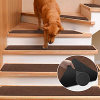 1 x RAW Customer Returns GOYLSER Stair Treads Mats Anti-Slip Stair Mats Self-Adhesive Stair Carpet Rectangular Anti-Slip Stair Carpet Stair Rug for Children Pets Deep Brown 76x20cm 15 Pieces  - RRP €60.49