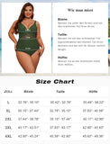 1 x RAW Customer Returns Plus Size Swimsuit,Women s Plus Size Swimsuit One Piece Swimwear with V-Neck for Women Wrapped Mesh Swimsuit with Tummy Control and Adjustable Spaghetti Straps Green,XXL - RRP €24.79