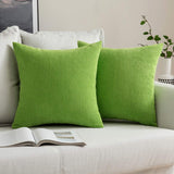 1 x RAW Customer Returns MIULEE Set of 2 cushion covers, decorative cushions, grainy decorative cushion covers, sofa cushions, decorative cover, soft decorative cushions for living room, bedroom, 40 x 40 cm, apple green - RRP €14.49