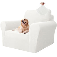 1 x RAW Customer Returns Ystyle sofa cover 1 seater with armrest, stretch sofa cover non-slip, modern sofa cover for dogs pets, breathable couch cover with elastic bottom, white - RRP €30.47