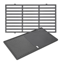 1 x RAW Customer Returns GFTIME 7637 44.5 cm Grill Grate and Grill Plate for Weber Spirit 200 Series-Spirit E210 220 S210 220 Gas BBQ Grills with Front Control Knobs , Grill Grate and Cast Iron Plate Replacement Part - RRP €63.95