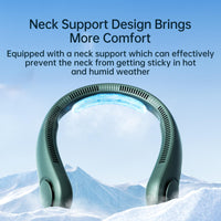 1 x RAW Customer Returns JISULIFE Portable Neck Fan, Upgraded Personal Neck Fan, Hands-Free Function, 5 Speed Adjustment, Wearable Bladeless Fan with 3900mAh - Green - RRP €39.99