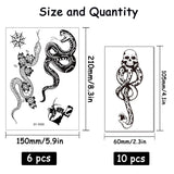 4 x Brand New YGCHEN Temporary Tattoos Snake Men Fake Tattoo Stickers Death Eater Tattoos Temporary Animals for Kids Women Man Halloween Cosplay Costume Accessories, 16 Sheets - RRP €56.44