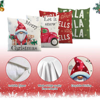 4 x Brand New AIBIIN Christmas Cushion Covers 45x45cm Santa Claus Merry Xmas Tree Cushion Covers Soft Cushion Cover Sofa Decoration with Invisible Zipper Pack of 4 - RRP €81.6