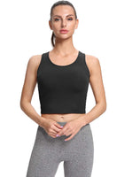 1 x RAW Customer Returns Star Vibe 4 pieces sports crop top set women s basic sports top tank tops women yoga sports top women fitness black white black light gray L - RRP €27.22