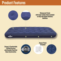 1 x RAW Customer Returns Milestone camping air mattress for one person, unisex, flocked 88010 - RRP €19.99