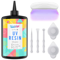 1 x RAW Customer Returns UV Resin with UV Lamp - 300g Clear UV Resin Crystal Clear Glue Epoxy Resin with Mixing Accessories for DIY Jewelry Making, Crafts - Transparent UV Resin for Resin Molds, Jewelry, Pendants, Casting - RRP €25.2