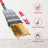 1 x RAW Customer Returns MASTERTOP Microfiber Flat Mop, 132cm Floor Mop with 6 Reusable Microfiber Pads, Mop with Wringing Function for Cleaning Hardwood, Tiles, Laminate, Marble - Gray Red - RRP €23.99