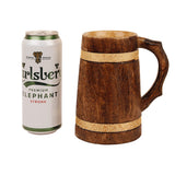 1 x RAW Customer Returns GoCraft Handcrafted Wooden Beer Mug Camping Travel Outdoor Mug for Men Tea Coffee Cup with Handle Craft Mug Drinking Stein - RRP €29.71