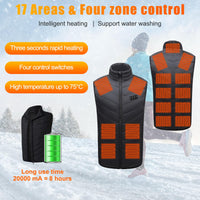 1 x RAW Customer Returns Heated Vest Men Women, Heated Vest with 17 Carbon Fiber Heating Elements 3 Temperature Levels Lightweight Electric Heated Vest, Electric Heating Vest L  - RRP €24.0