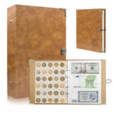 1 x RAW Customer Returns 360 Pockets Coin Collection Coin Album Coin Storage for Collectors, JC-Houser Pocket Album Collector s Album Pressed Penny Album Coin Album for 2 Euro Coins Brown - RRP €27.94