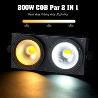 1 x RAW Customer Returns ZonQoonz 200W COB Par Light, 2 in 1 cold warm white light effects par spotlight with DMX 8CH for church, disco, wedding, audience lighting, party, Halloween, Christmas - RRP €85.99