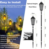 1 x RAW Customer Returns AGOTD Solar Lights Garden Outdoor, Solar Flame Light, Garden Lights with Realistic Flames, Automatic On Off Solar Torches for Garden, Yard, Balcony, Driveway, Path, Party, 2 Pack - RRP €30.24