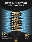 1 x RAW Customer Returns Hot air brush round brush hair dryer styling brush blow dryer brush one-step hair dryer and volumiser plus - ion hot air brush volume brush hot air comb and styler - RRP €33.68