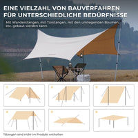 1 x RAW Customer Returns KingCamp Khan Camping Tarp 4.2x4.1m Waterproof, Camping Tent Tarp, Anti-Snow Rain Sun Protection, for Hiking, Outdoor Travel, KHAKI - RRP €85.67