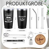 12 x Brand New Nuenen 5 Pieces Best Grandpa Gift Set 600 ml 20 oz Thermal Mug Spoon Coaster Keyring Ballpoint Pen Birthday Gift Father s Day Gift from Children Grandson Granddaughter - RRP €217.68