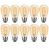 2 x RAW Customer Returns ProCrus Dimmable E27 LED light bulb, vintage 2W S14 E27 bulb, 2700K warm white, 180 lumens replaces 15 watt incandescent bulbs, retro E27 LED filament light bulb, for fairy lights replacement bulb, amber, 10 pieces - RRP €40.8