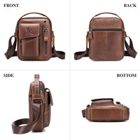 1 x RAW Customer Returns BAIGIO Shoulder Bag Men s Leather Shoulder Bag Vintage Crossbody Bag Messenger Men s Bag to Shoulder Leather Bag Men Bag with Removable Strap for Business Work Travel - RRP €37.18