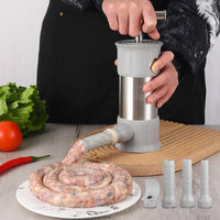 1 x RAW Customer Returns 2 in 1 sausage filling machine, sausage filler stainless steel, meatball maker sausage machine with 3 sizes of sausage tubes, for sausages, meatballs - RRP €20.02