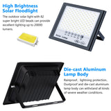 1 x RAW Customer Returns MIWATT Solar Floodlight, Waterproof Solar Lamps for Outdoors with Remote Control and Solar Panels, Automatic On Off LED Spotlight Outdoor White 6000K Outdoor Lamp - RRP €19.15