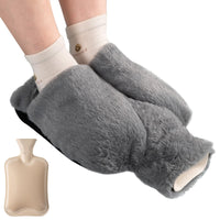 1 x RAW Customer Returns AGAKY Foot Warmer, Foot Hot Water Bottle with Removable and Washable Soft Plush Cover, 2L Non-Electric Foot Hot Water Bottle, Foot Warmer with Durable Non-Slip Sole - RRP €18.83